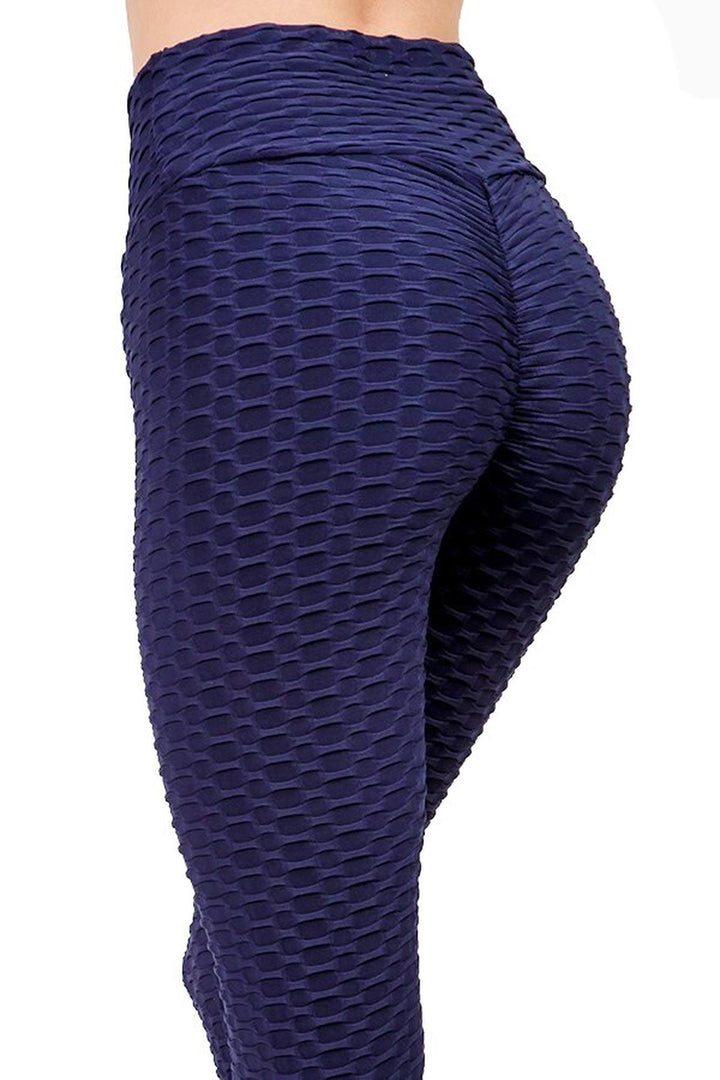 Scrunch Butt Textured High Waisted Plus Size Capris