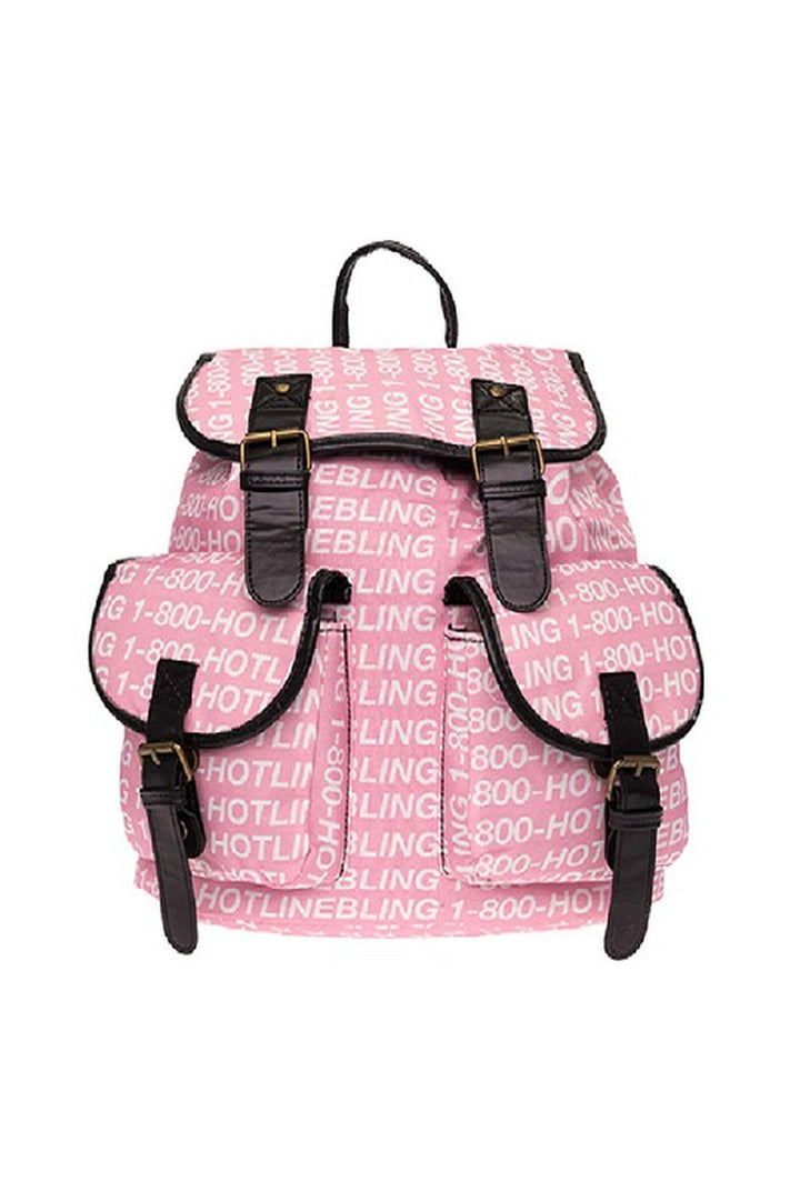 Hotline Bling Graphic Print Buckle Flap Backpack