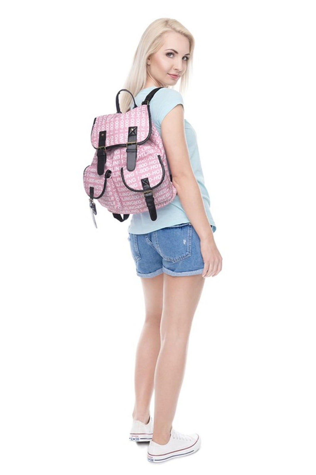 Hotline Bling Graphic Print Buckle Flap Backpack