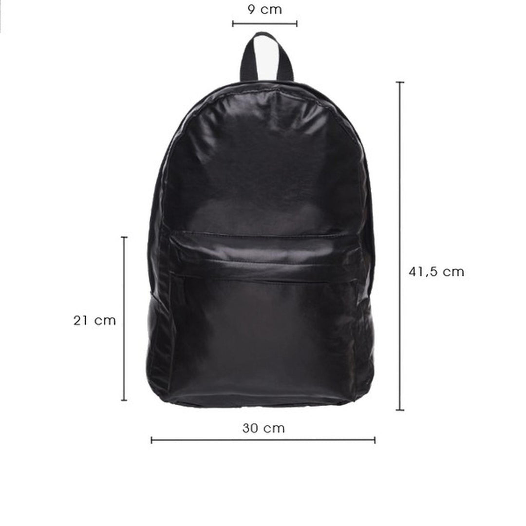 Black Faux Leather Backpack