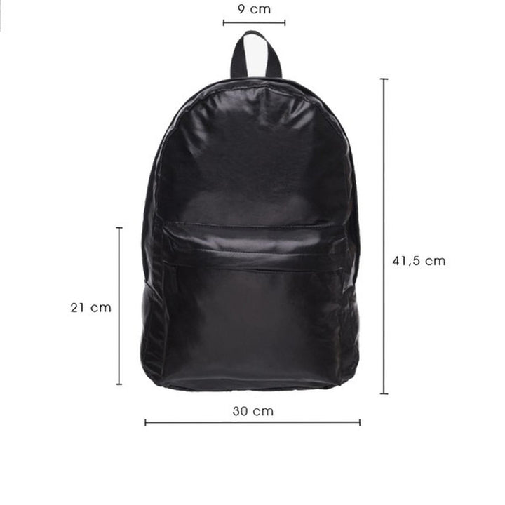 Black Faux Leather Backpack
