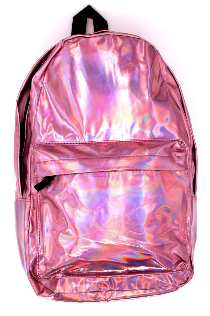 Shiny Pink Metallic Backpack