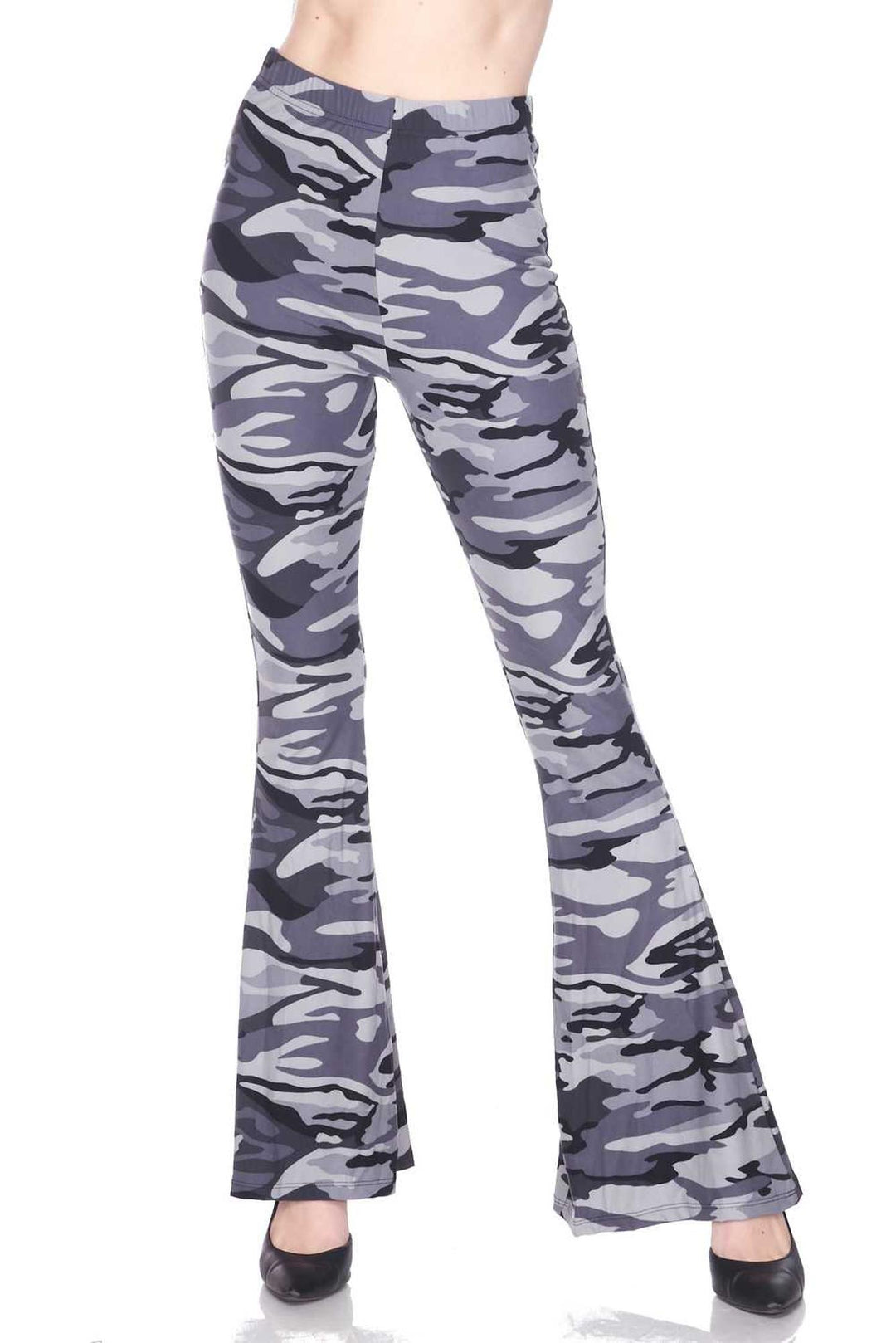 Buttery Soft Charcoal Camouflage Bell Bottom Leggings