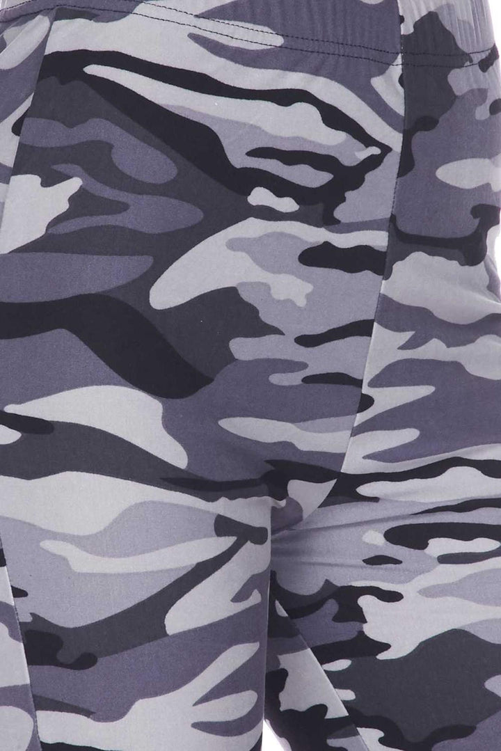 Buttery Soft Charcoal Camouflage Bell Bottom Leggings