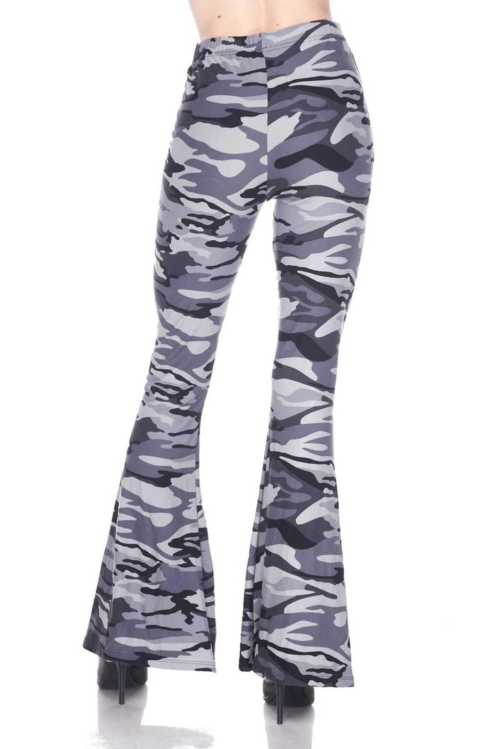 Buttery Soft Charcoal Camouflage Bell Bottom Leggings