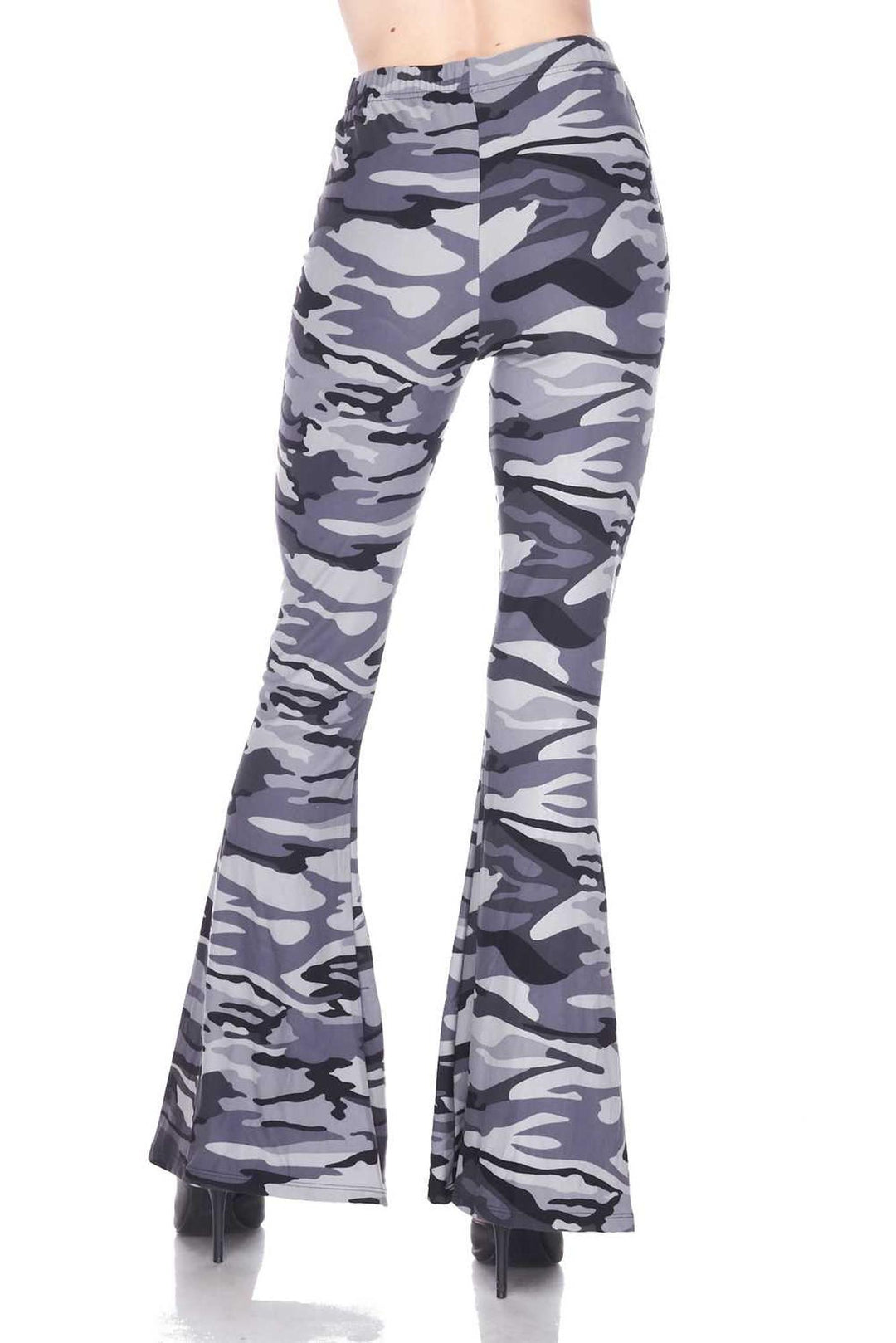 Buttery Soft Charcoal Camouflage Bell Bottom Leggings