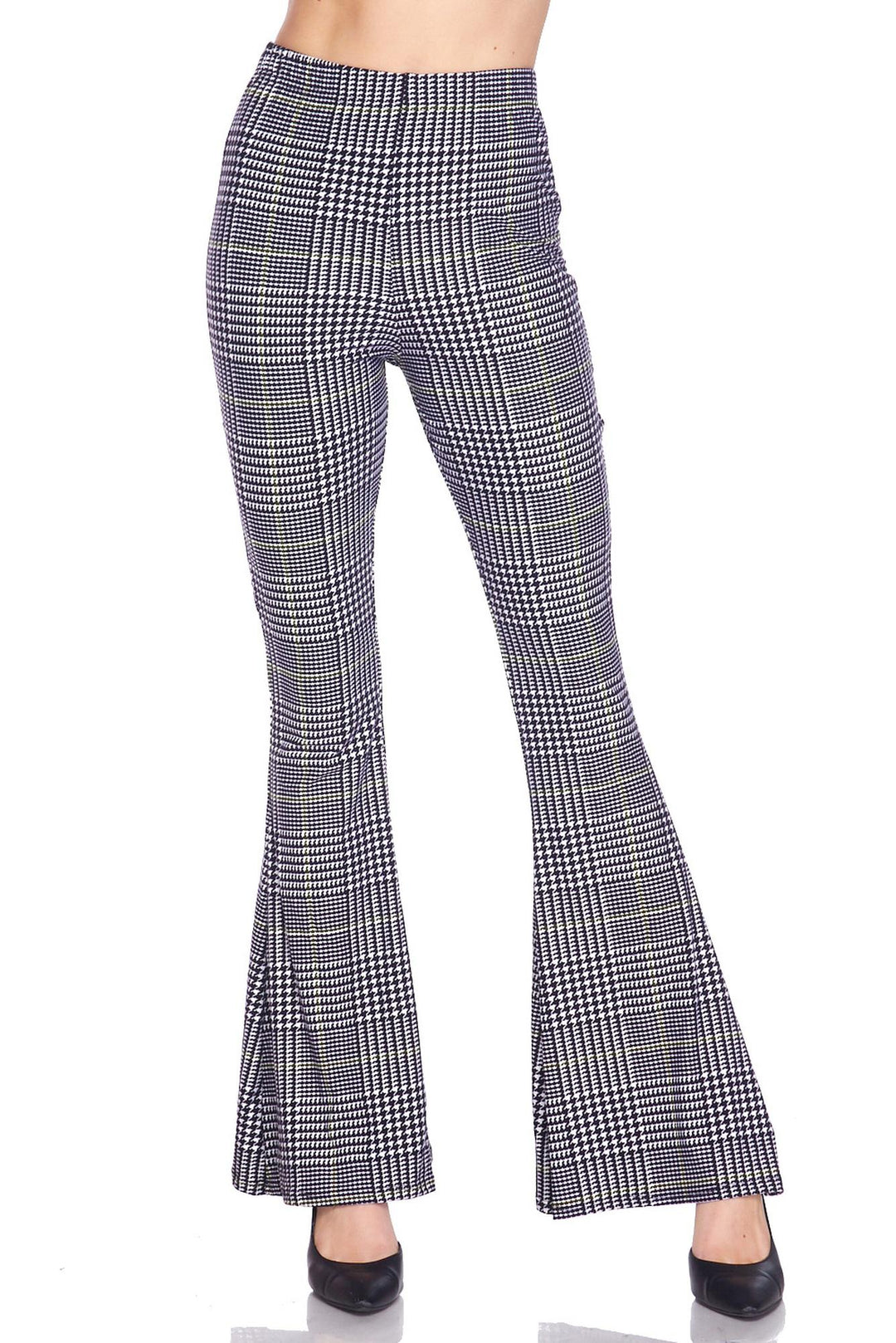 Buttery Smooth Sunshine Plaid Bell Bottom Leggings