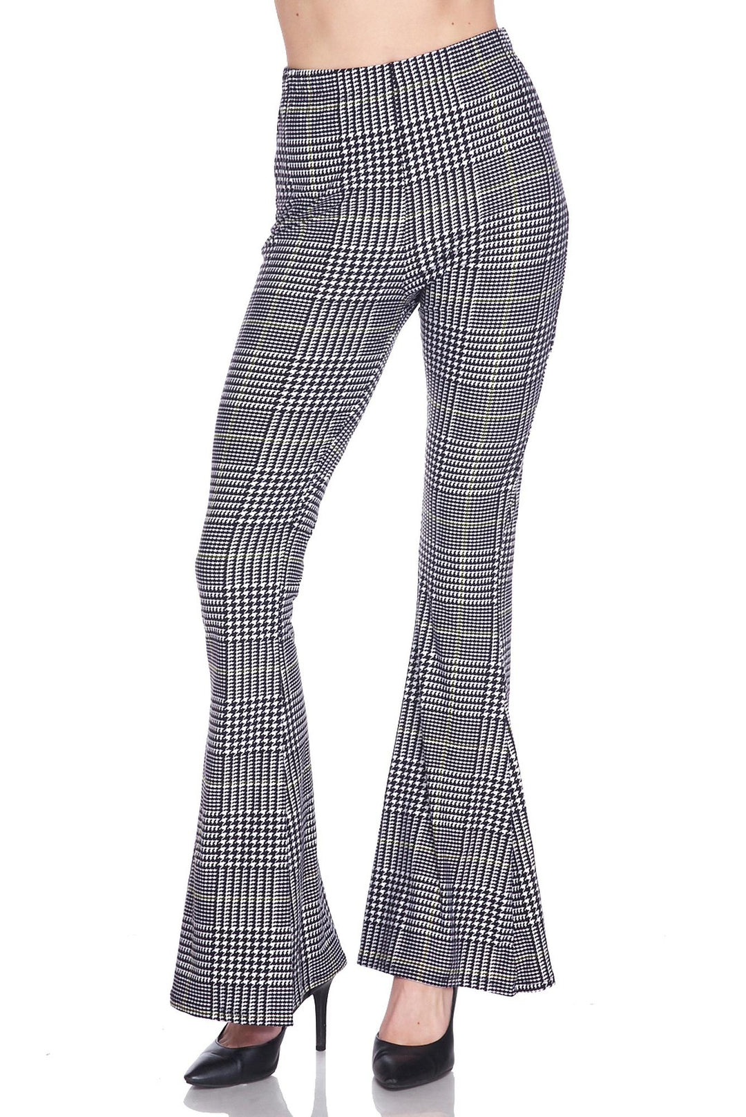 Buttery Smooth Sunshine Plaid Bell Bottom Leggings