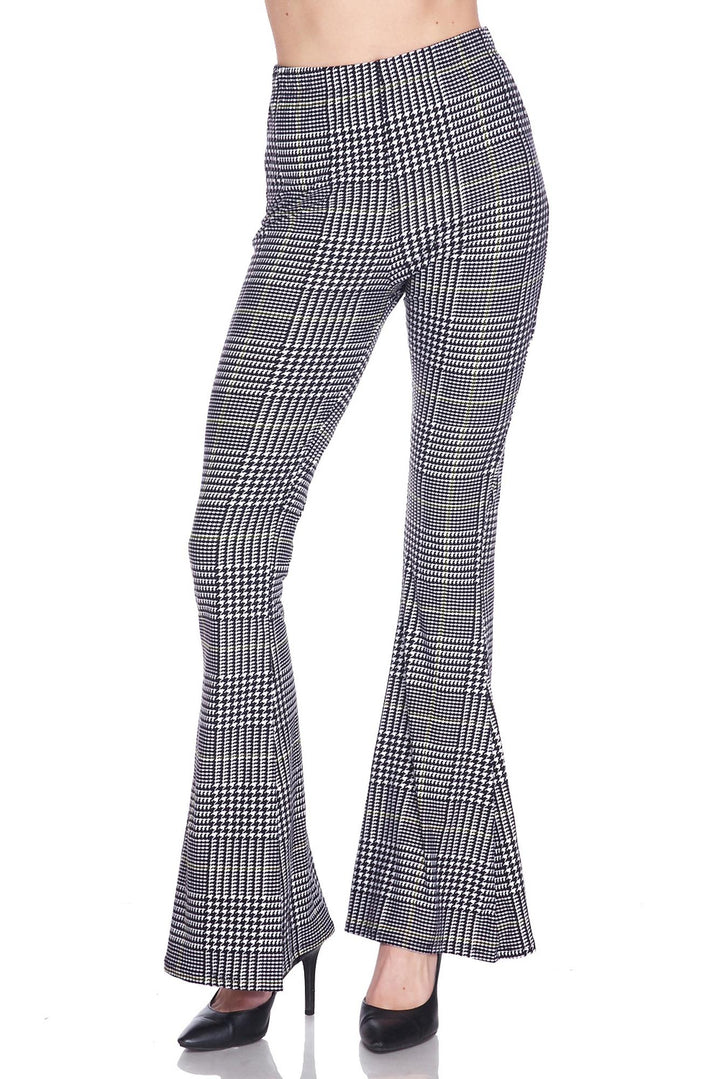 Buttery Smooth Sunshine Plaid Bell Bottom Leggings