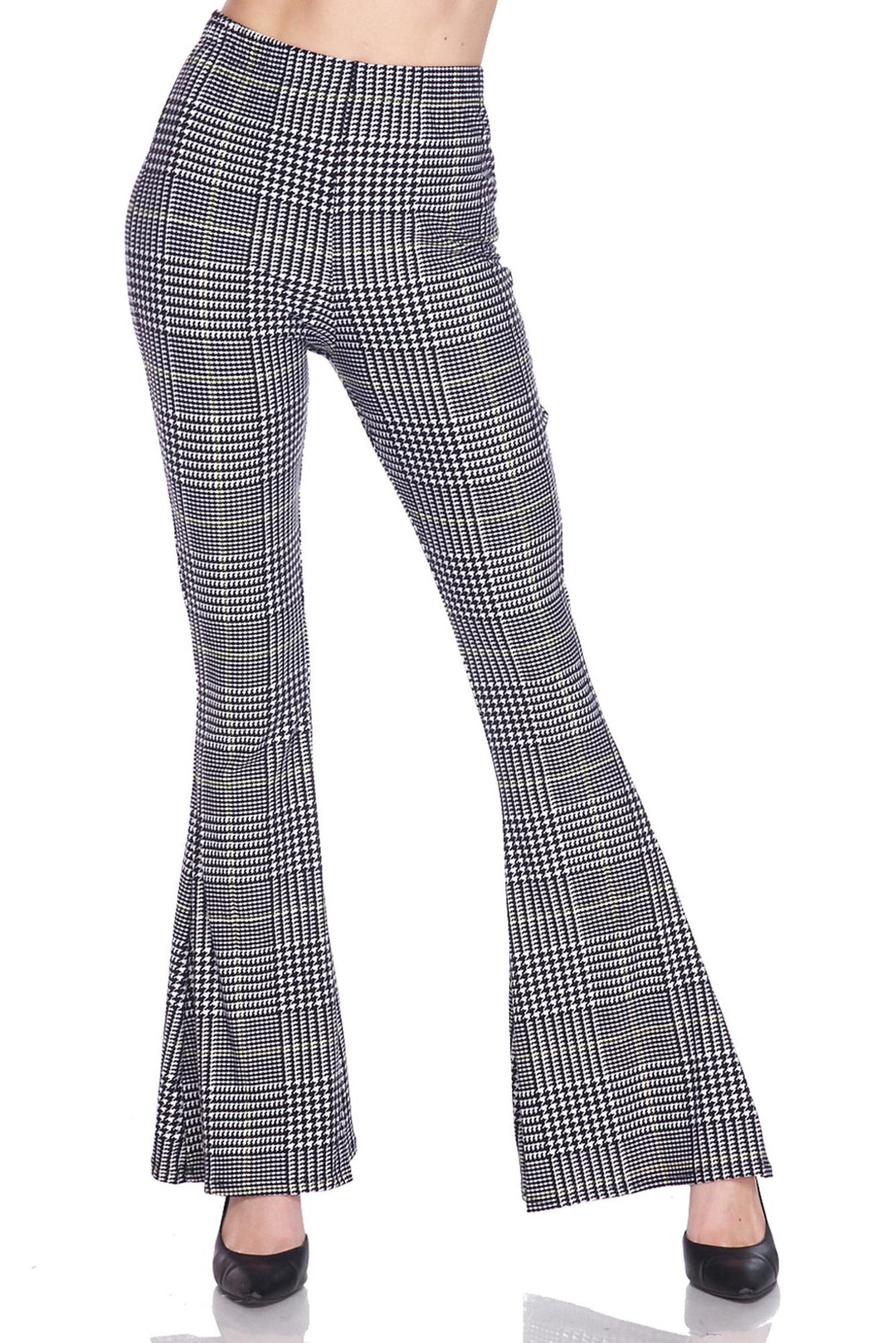 Buttery Smooth Sunshine Plaid Bell Bottom Leggings