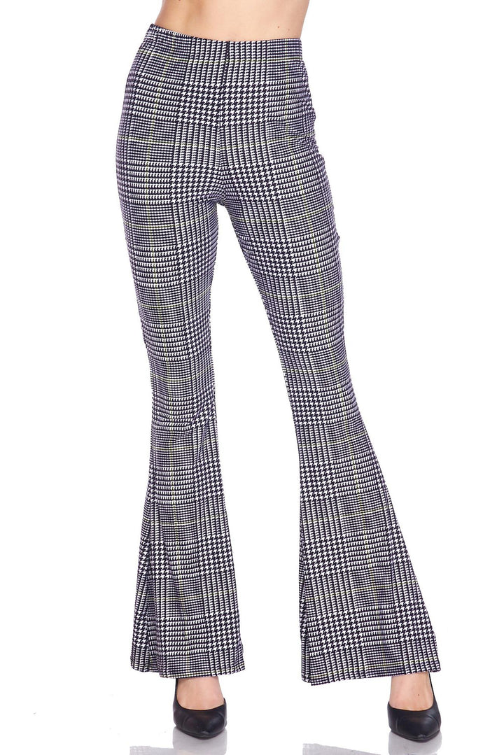 Buttery Smooth Sunshine Plaid Bell Bottom Leggings