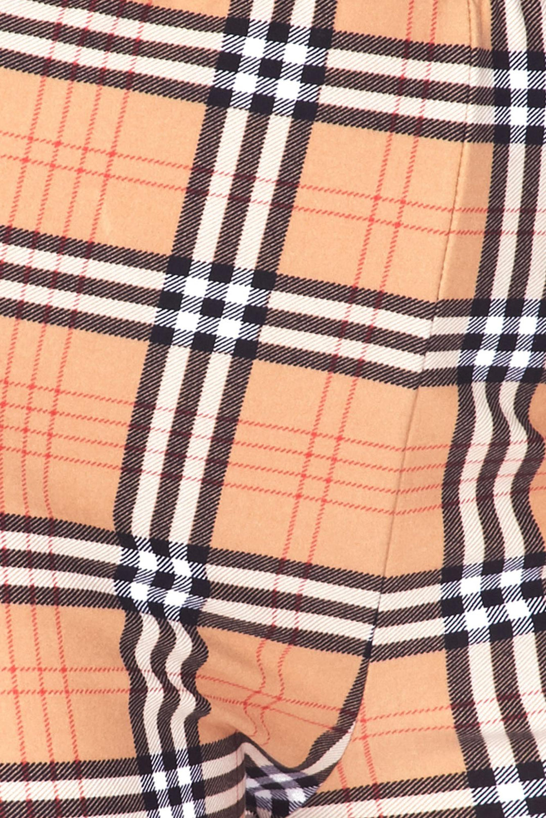 Buttery Soft Carmel Plaid Bell Bottom Leggings