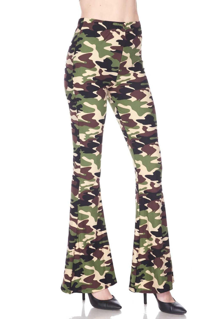 Buttery Soft Active Duty Camouflage Bell Bottom Leggings