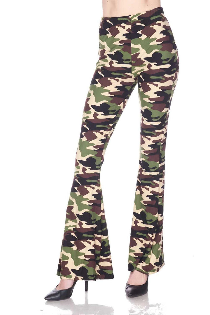 Buttery Soft Active Duty Camouflage Bell Bottom Leggings