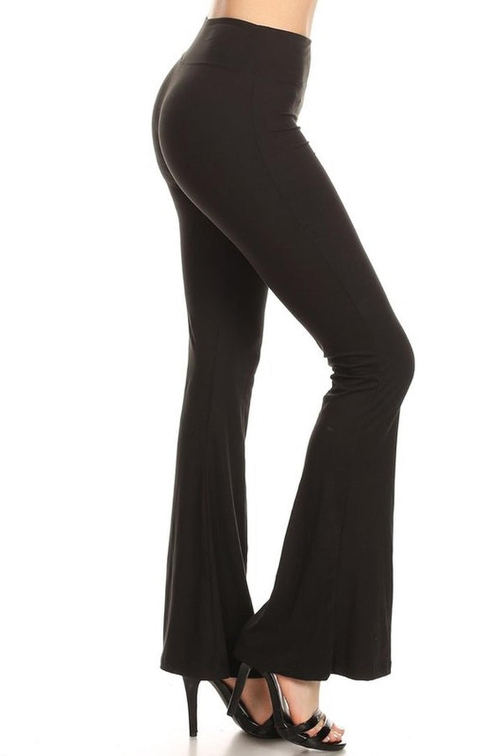 Buttery Soft High Waist Basic Solid Bell Bottom Leggings