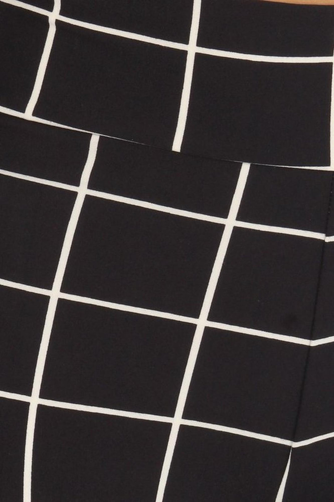 Buttery Soft Black and White Grid Bell Bottom Leggings