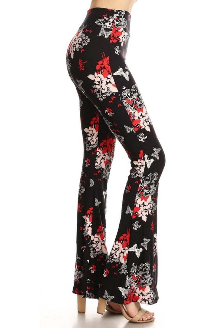 Buttery Soft Butterfly Bloom Bell Bottom Leggings