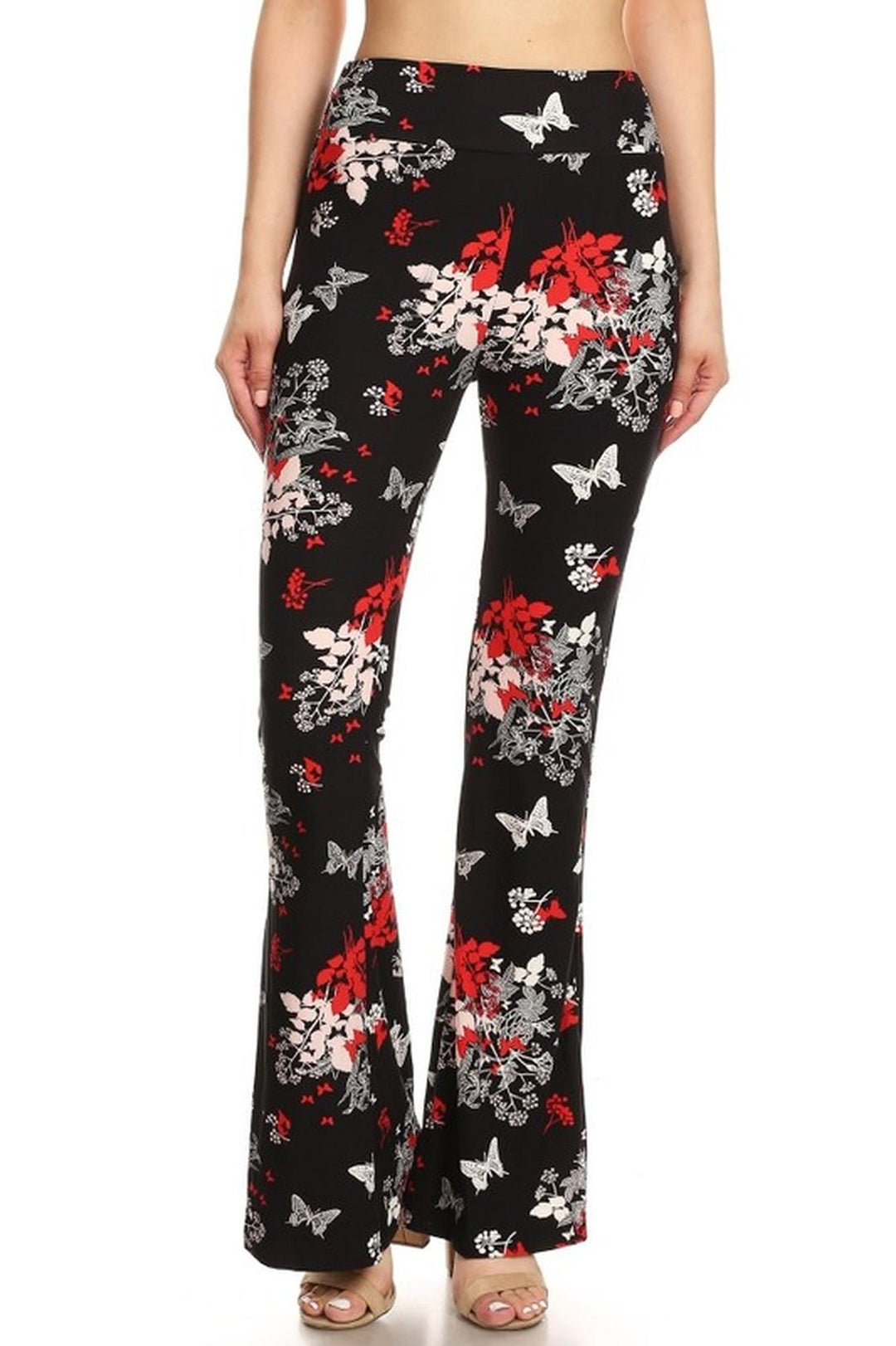 Buttery Soft Butterfly Bloom Bell Bottom Leggings