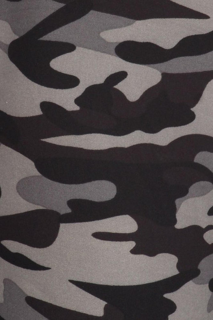 Buttery Soft Monochrome Camouflage Bell Bottom Leggings