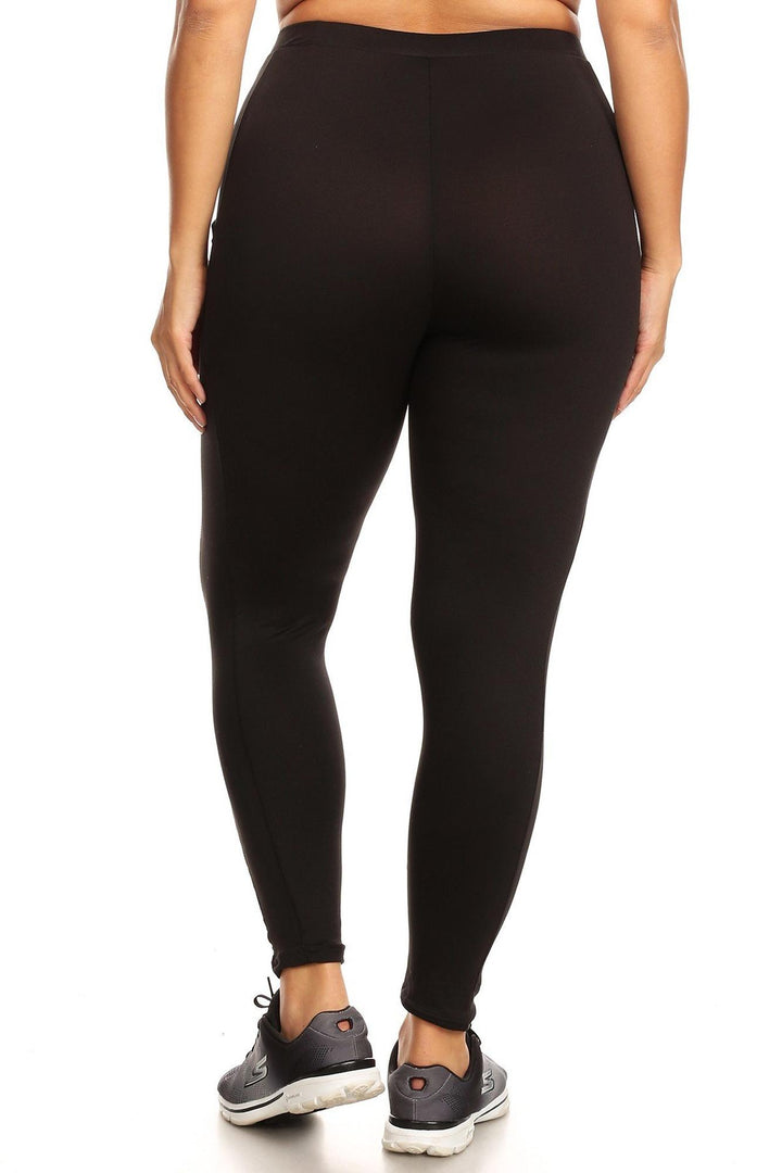 Buttery Smooth Sport Basic Plus Size Leggings with Side Pockets