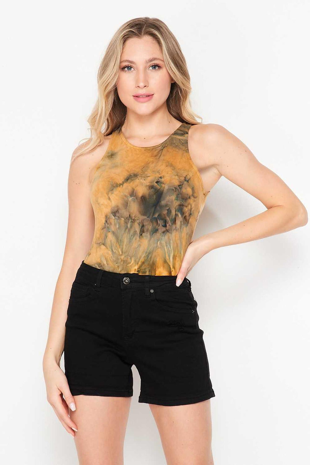 Buttery Soft Camel Tie Dye Bodysuit