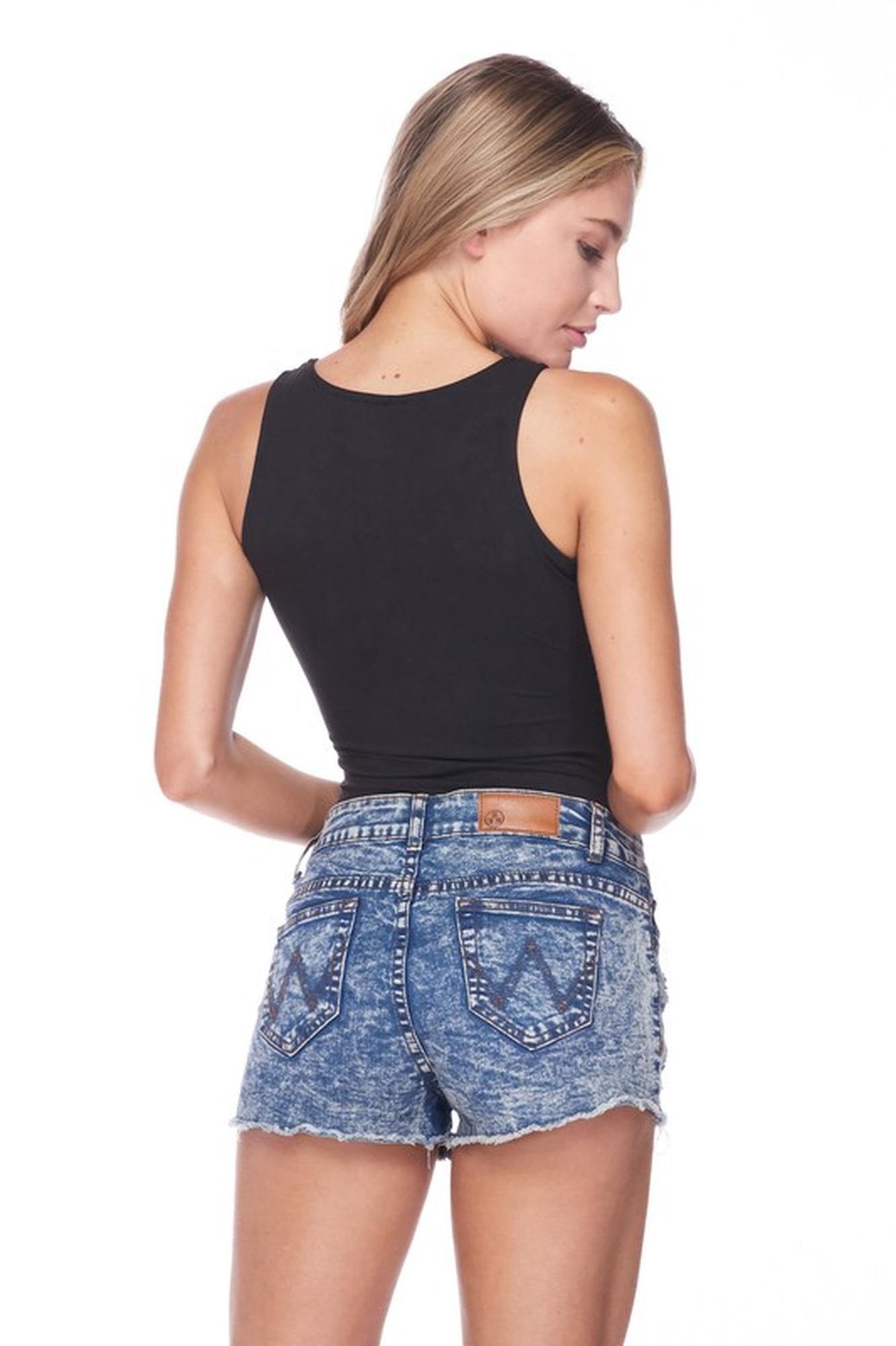 Brushed Solid Basic Mock Neck Bodysuit