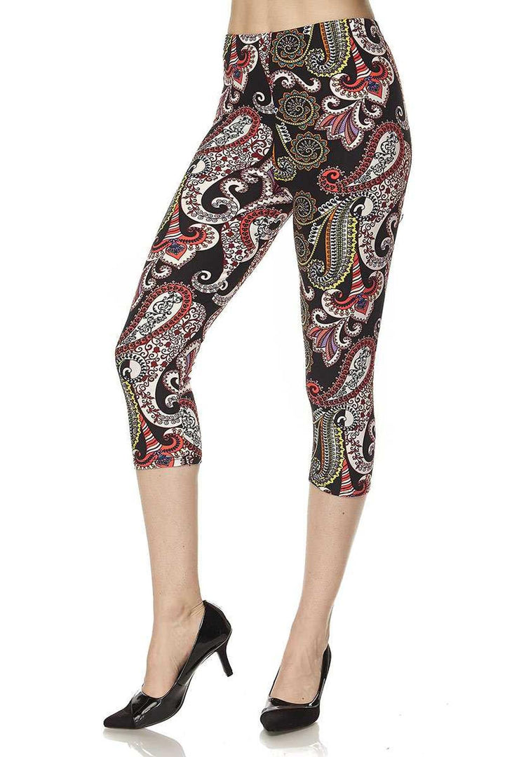 Buttery Smooth Raspberry Paisley Capris