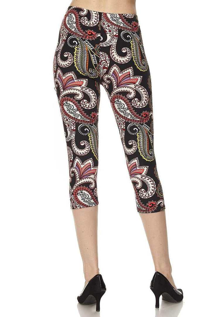 Buttery Smooth Raspberry Paisley Capris