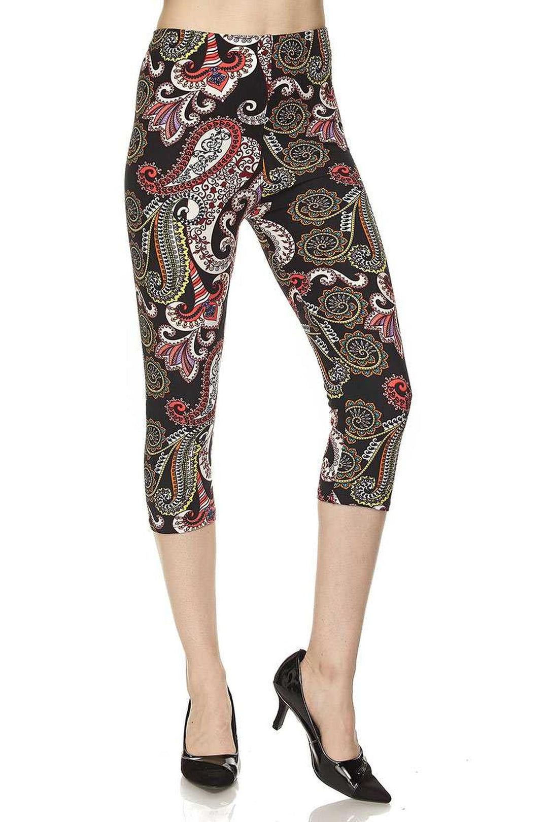 Buttery Smooth Raspberry Paisley Capris