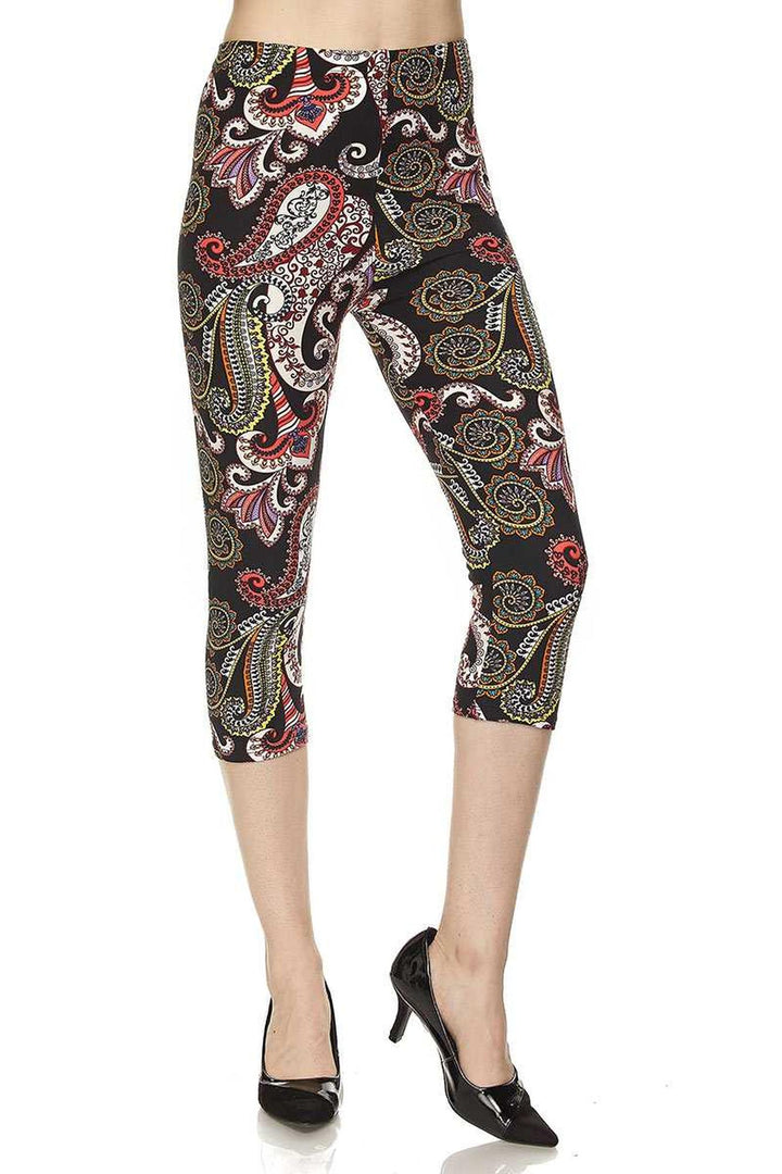 Buttery Smooth Raspberry Paisley Capris