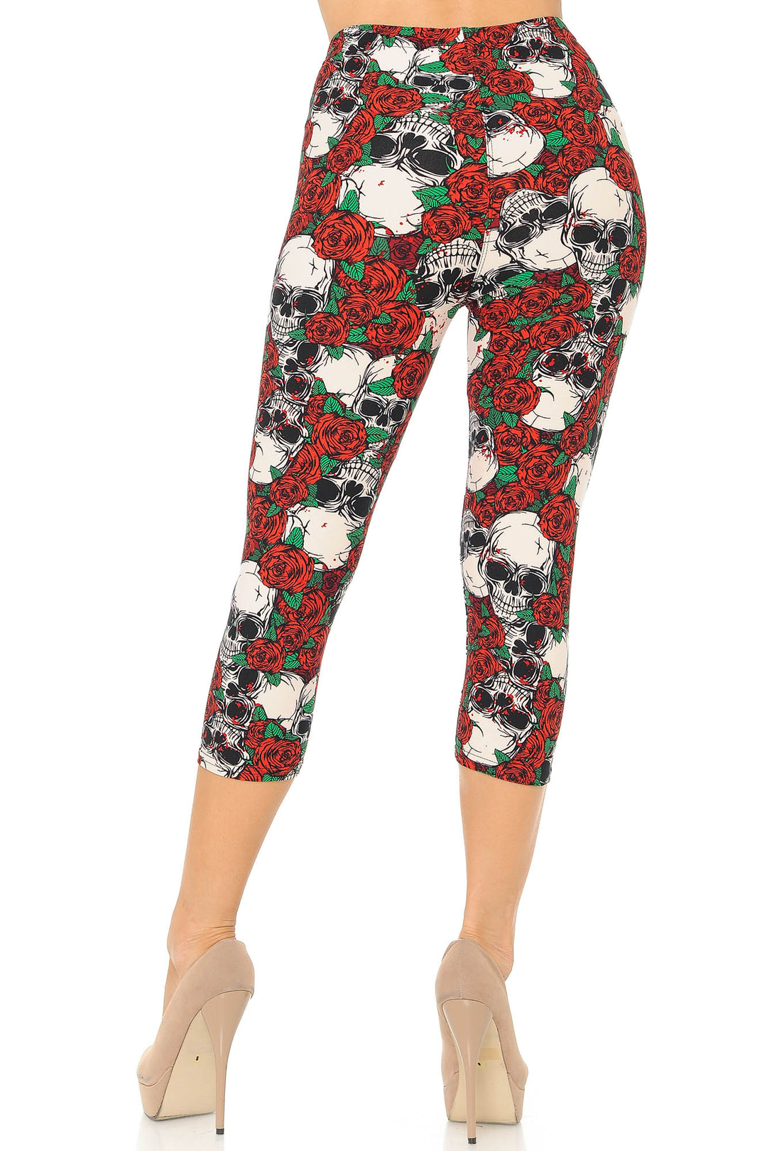 Buttery Smooth Pink Petal Sugar Skull Capris