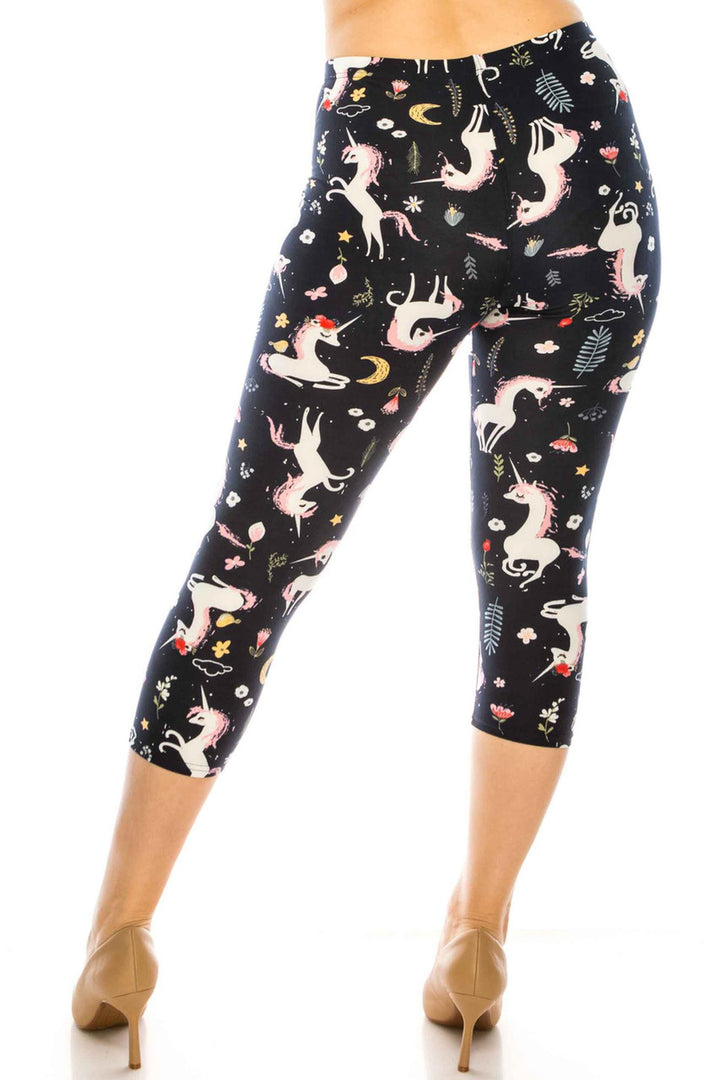 Buttery Smooth Unicorns by Night Plus Size Capri