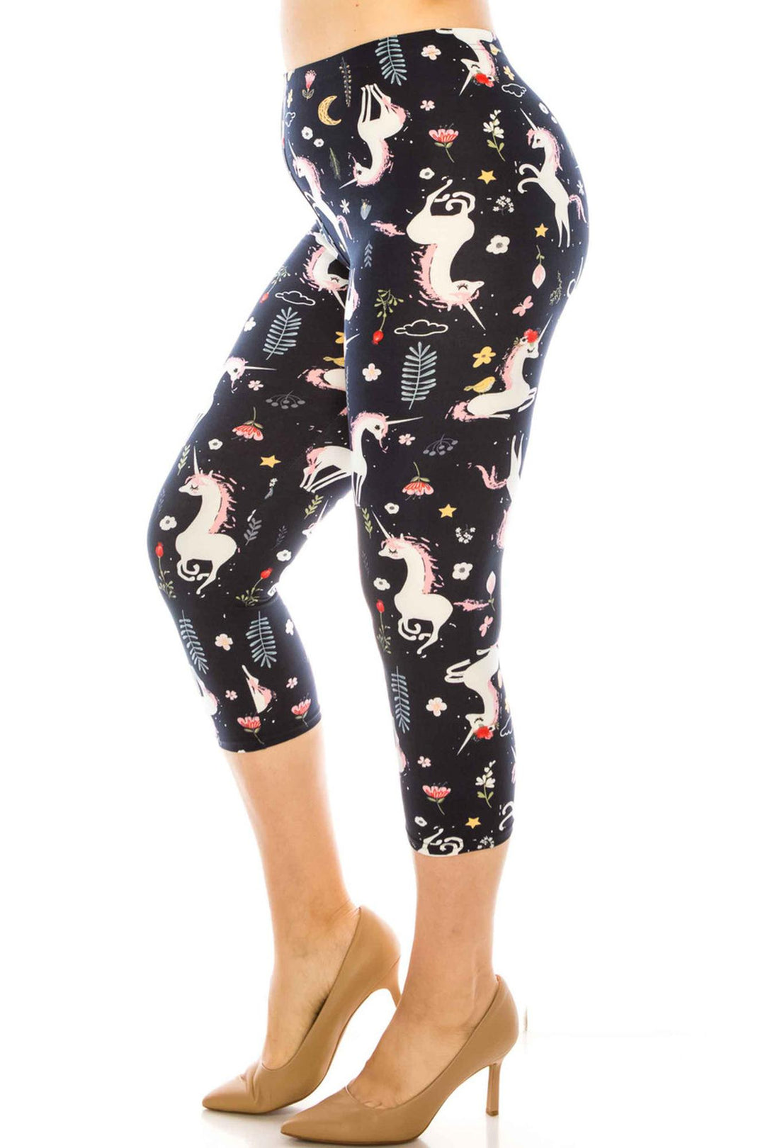 Buttery Smooth Unicorns by Night Plus Size Capri