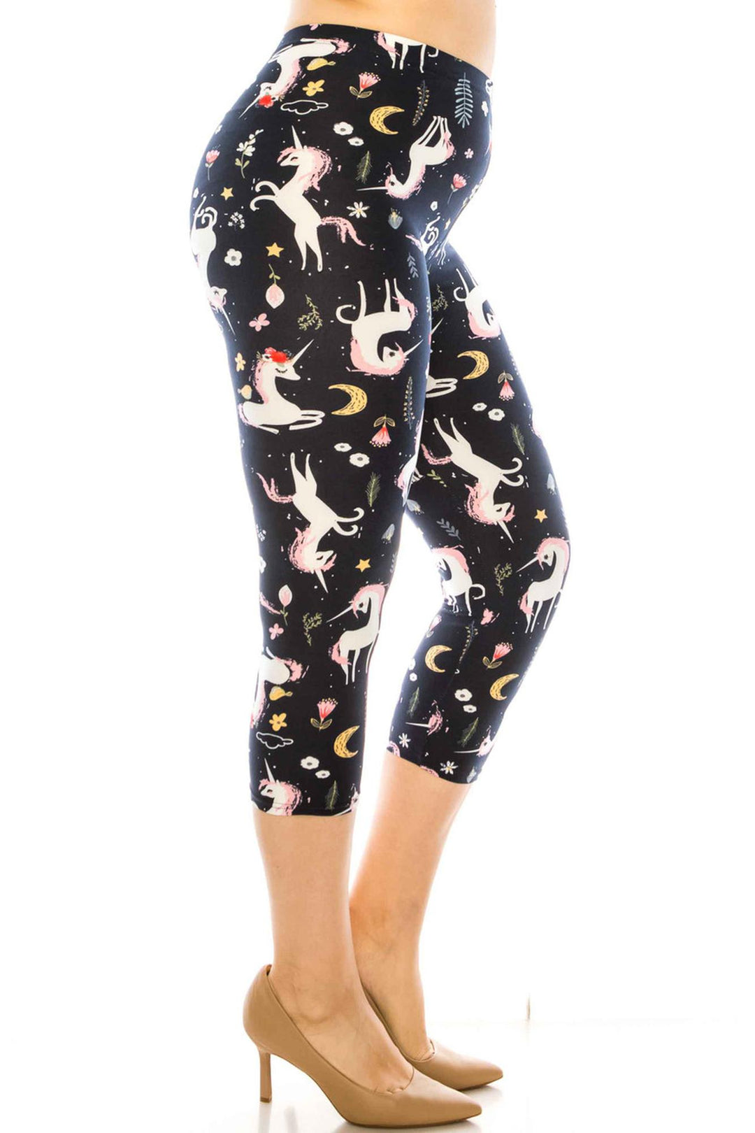 Buttery Smooth Unicorns by Night Plus Size Capri