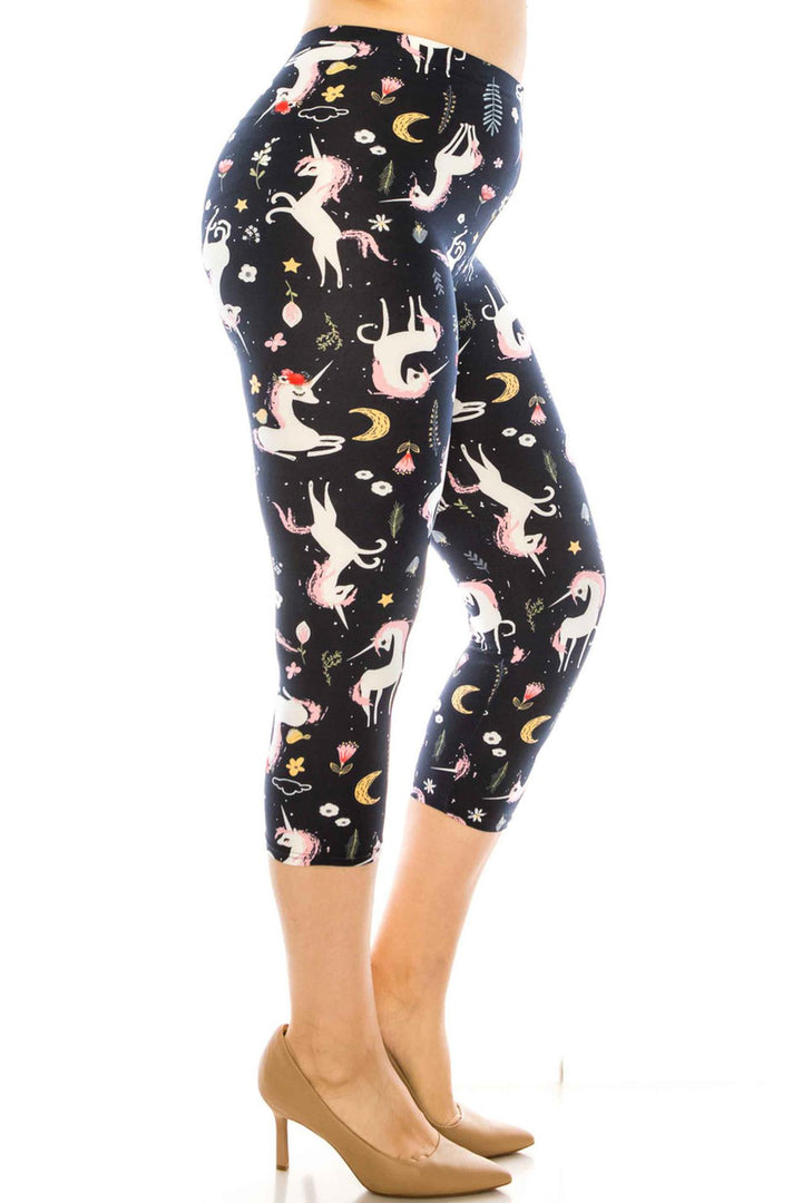 Buttery Smooth Unicorns by Night Plus Size Capri