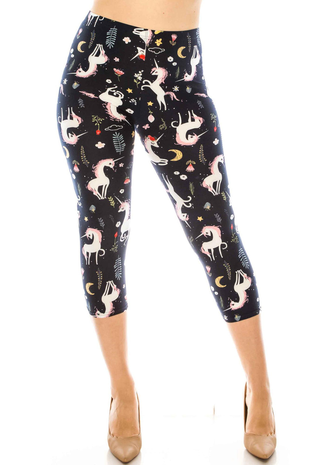 Buttery Smooth Unicorns by Night Plus Size Capri