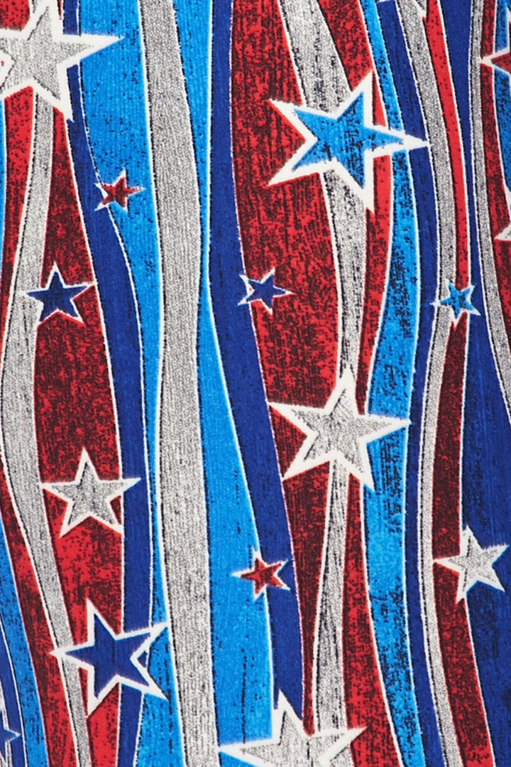 Buttery Smooth Metallic USA Flag Capris
