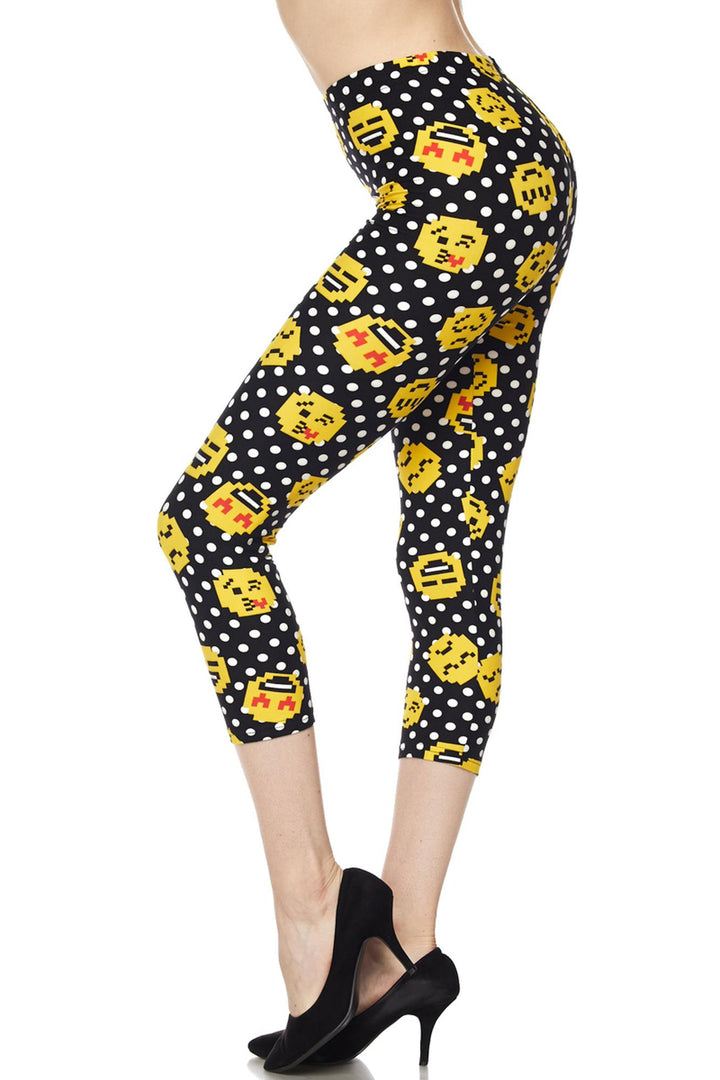 Buttery Soft Retro Pixel Arcade Emoji Plus Size Capris