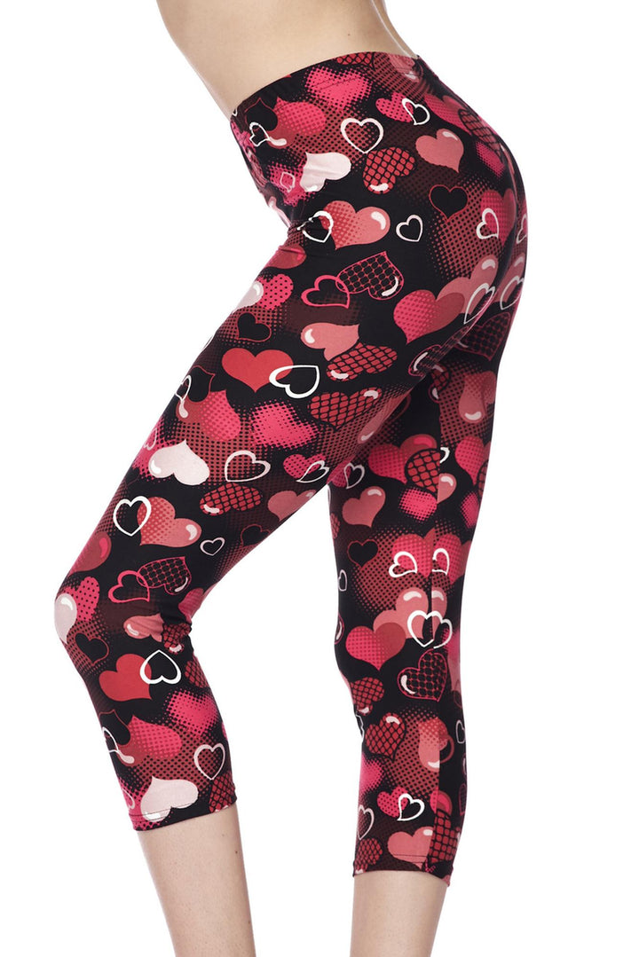 Buttery Smooth Cute Cartoon Hearts Capris