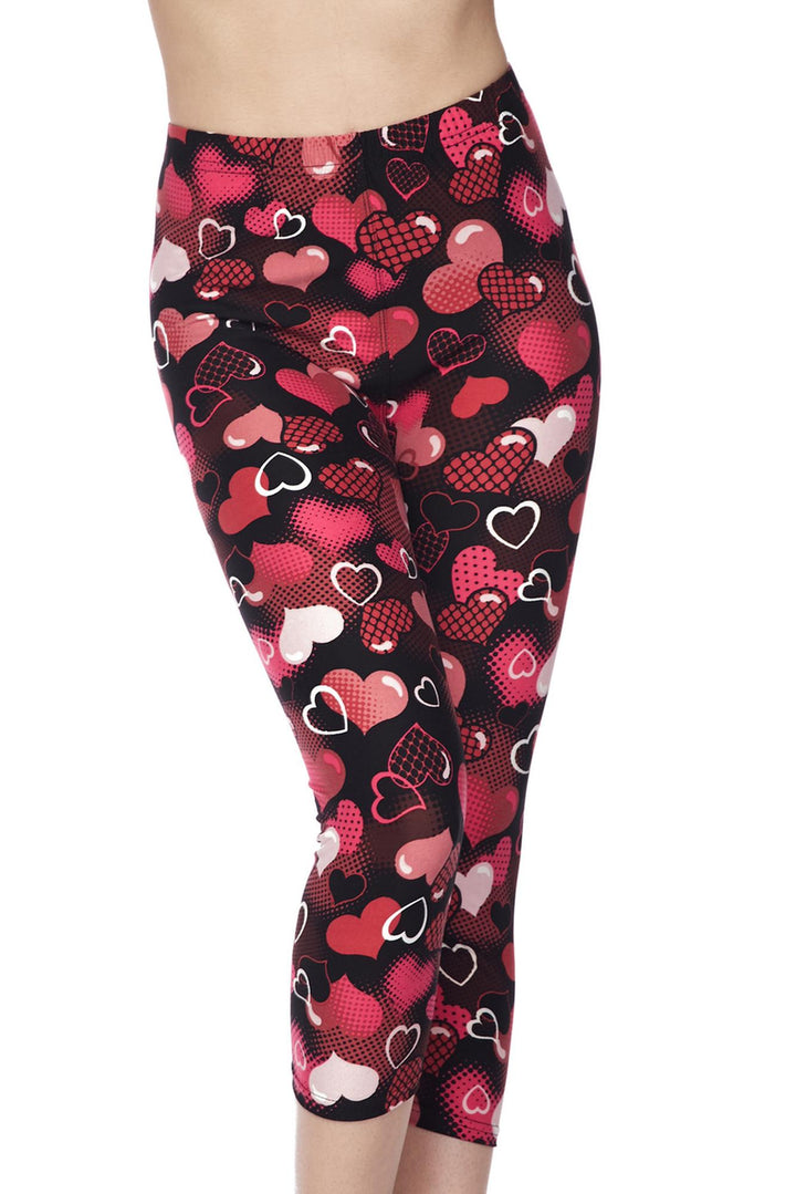 Buttery Smooth Cute Cartoon Hearts Capris