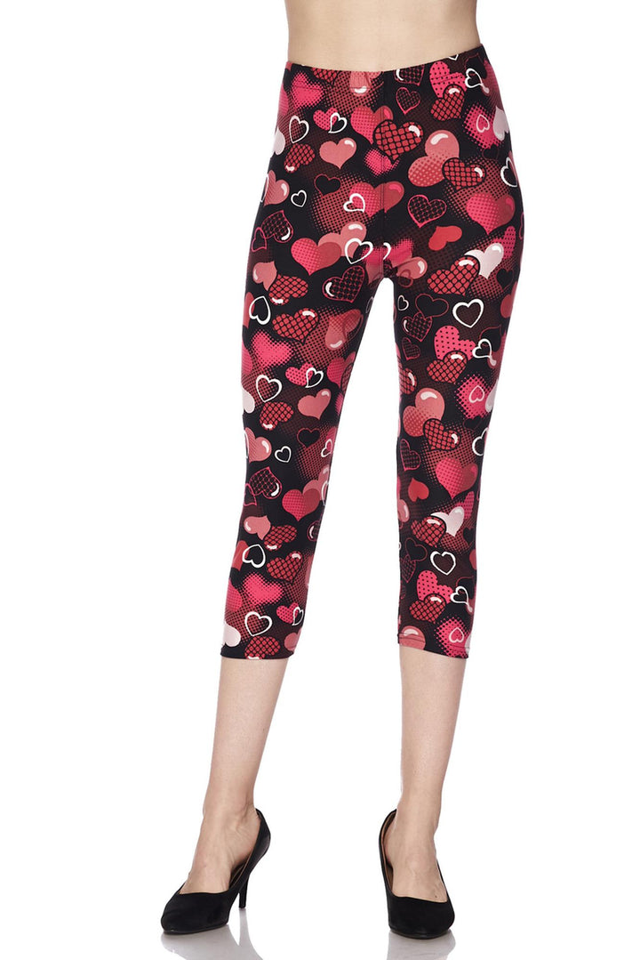 Buttery Smooth Cute Cartoon Hearts Capris