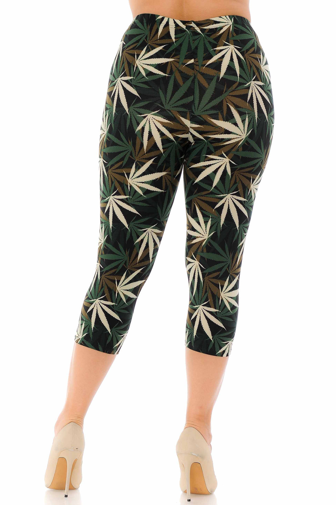 Buttery Smooth Earthen Marijuana Plus Size Capris