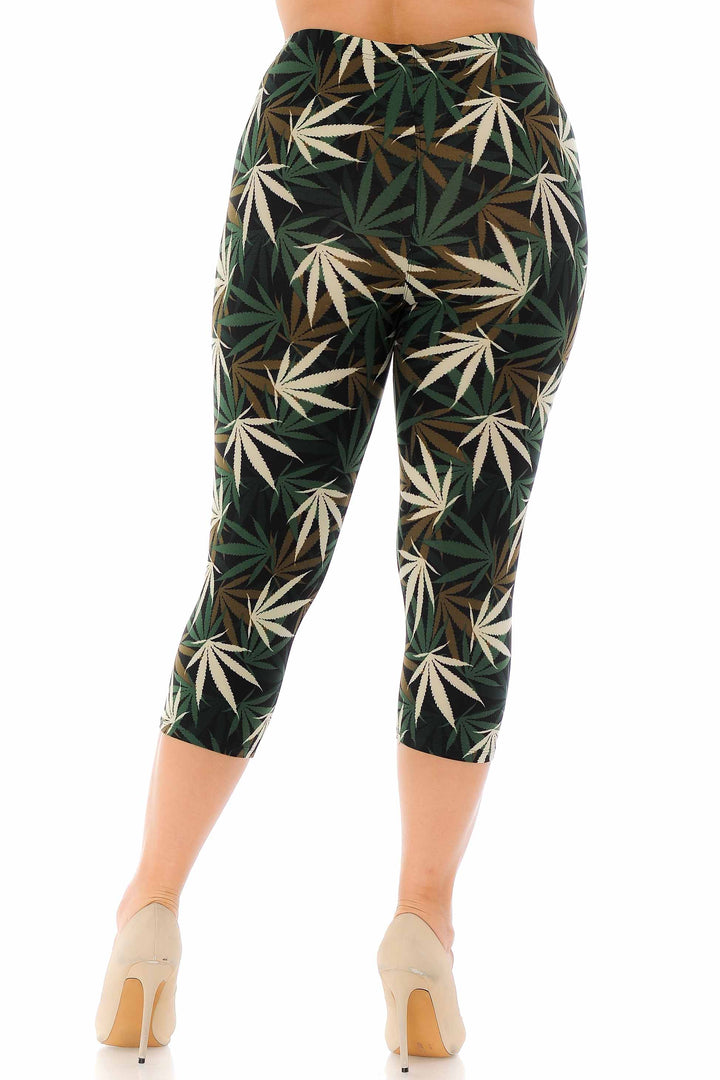 Buttery Smooth Earthen Marijuana Plus Size Capris
