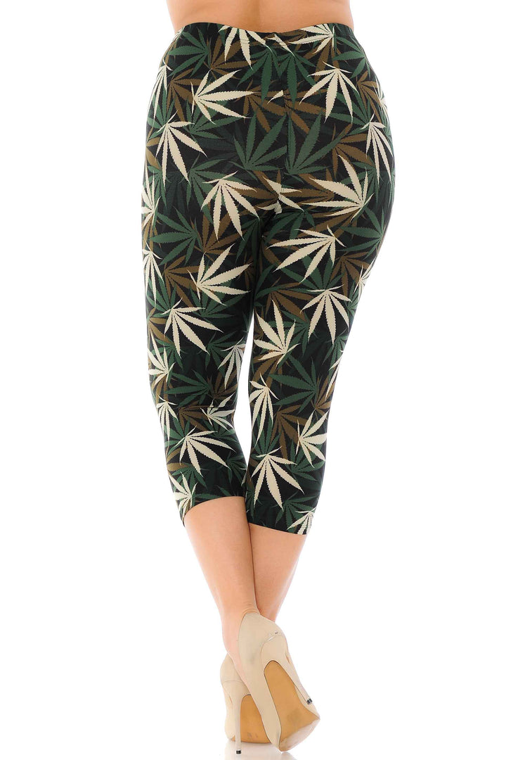 Buttery Smooth Earthen Marijuana Plus Size Capris
