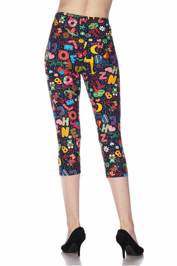 Buttery Smooth Animal Letters Plus Size Capris