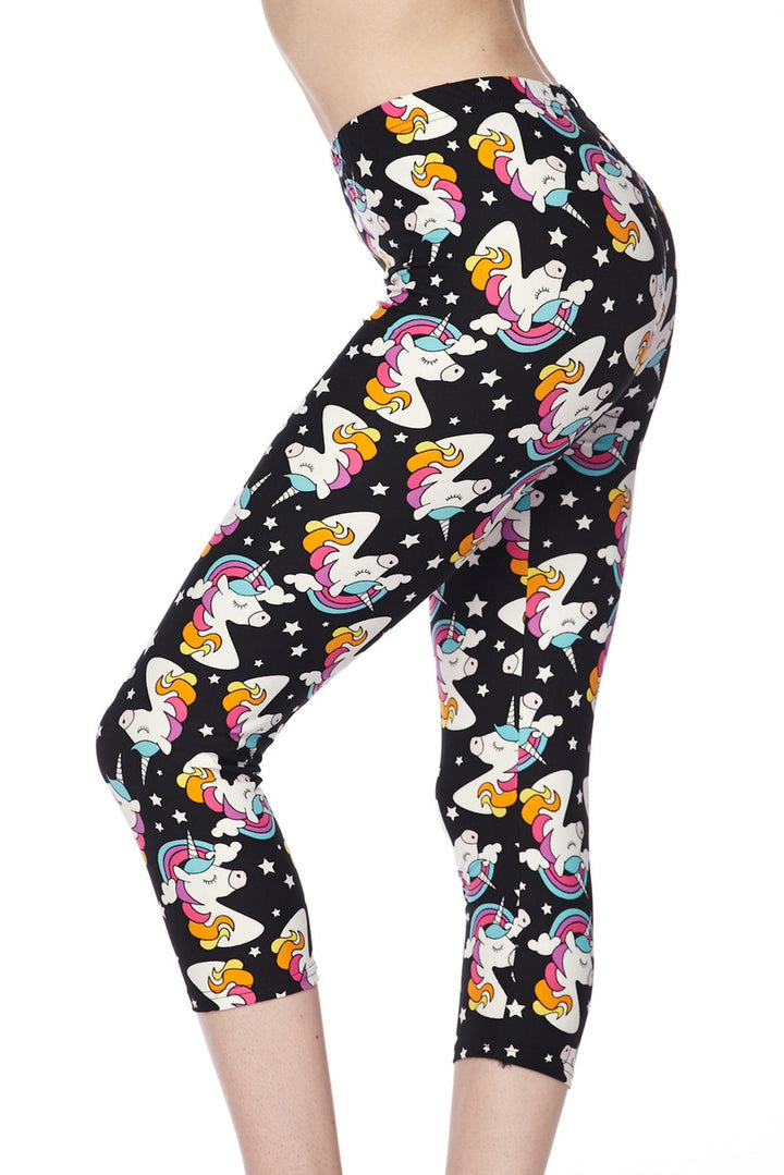 Buttery Soft Dreaming Unicorns Plus Size Capris