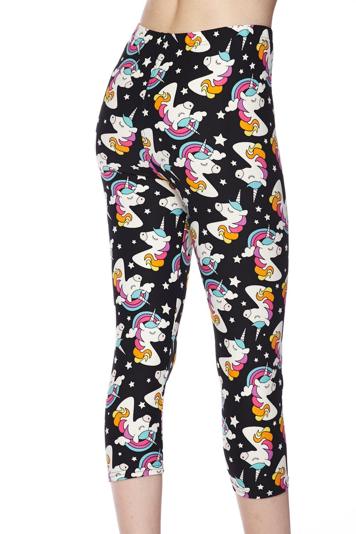 Buttery Soft Dreaming Unicorns Plus Size Capris