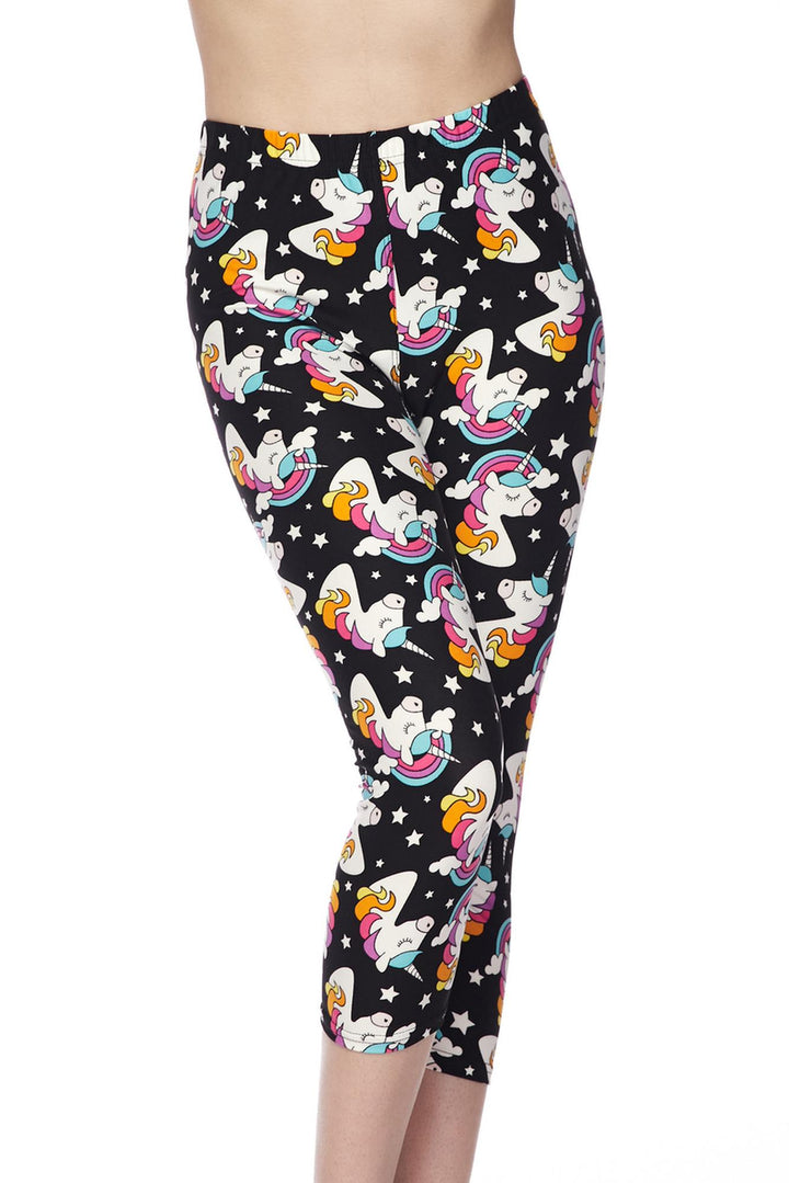 Buttery Soft Dreaming Unicorns Plus Size Capris