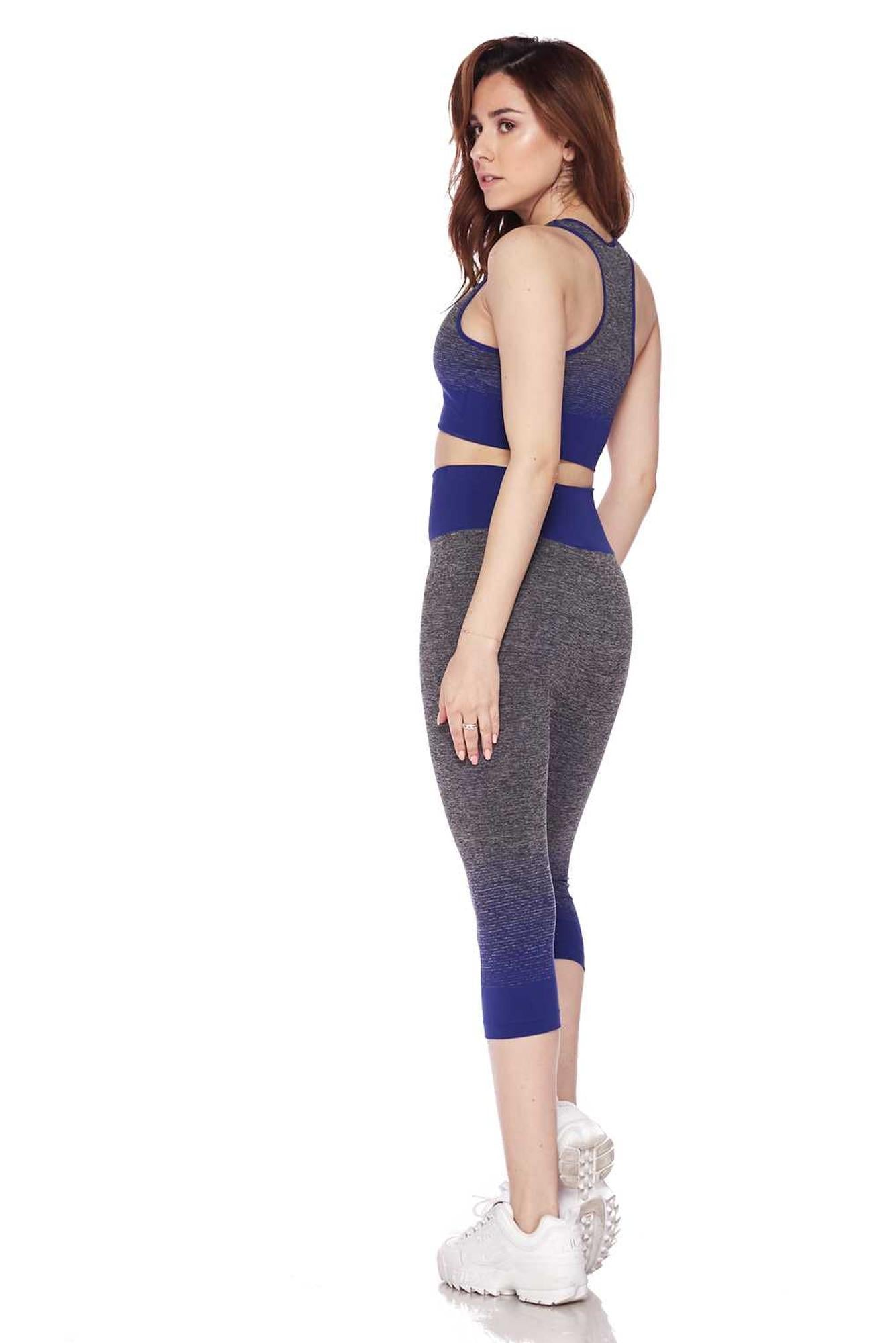 Premium 2 Color Ombre Sport Bra and Capri Set