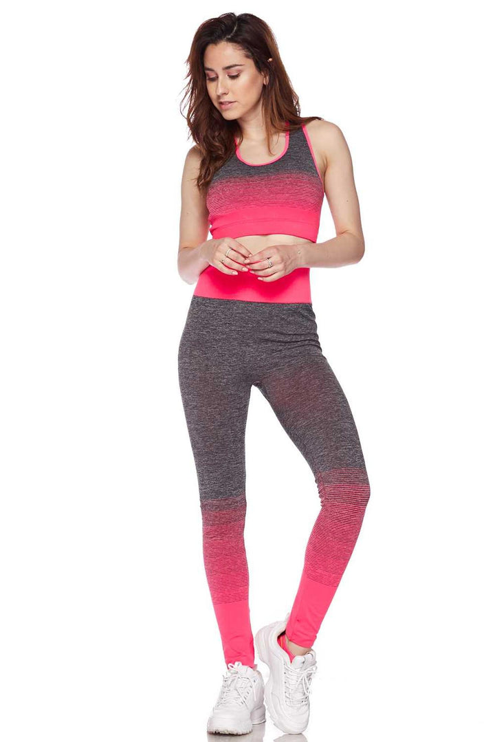 Premium 2 Color Ombre Sport Bra and Legging Set